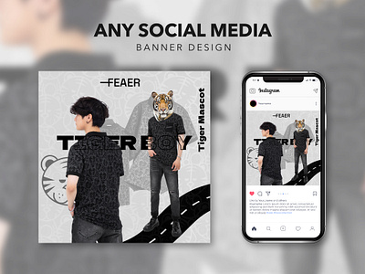 Tiger Mascot | Fashion Design banner collection fashion graphic design man social media