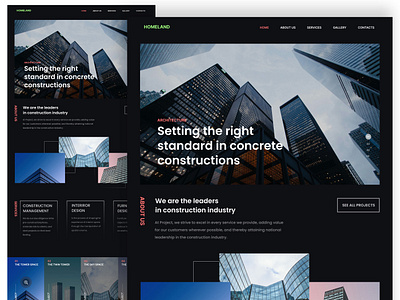 Construction - Website Landing Page design landingpage typography ui ux webdesign