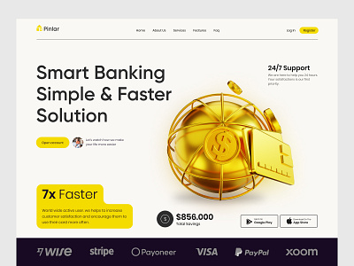 Banking Website Design bank card banking digital banking finance app fintech global home page landing page mobile banking ui ux web design