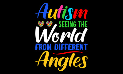 Autism Seeing The World From Different Angel T-shirt autiam awareness autism autism t shirt autism t shirt design awareness design illustration t shirt t shirt design typography typography t shirt typography t shirt design vector world