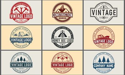 vintage logo design 3d animation branding graphic design logo motion graphics