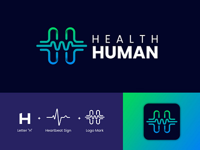 Health human modern logo design adobe app icon art brand guidelines brand identity branding designer gradient logo graphic design illustration letter head letter mark logo logo design logo trend minimalist logo modern logo trendy logo ui vector