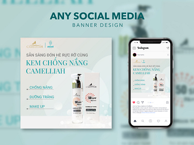 Sunscreen | Cosmetics Design banner cosmetic graphic design social media sunscreen