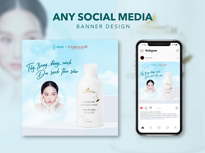 Cleansing Water | Cosmetics Design banner cleansing water cosmetic graphic design social media