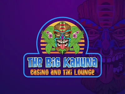 The Big Kahuna branding casino creative design design graphic design illustration kahuna logo logo design minimalist logo modren logo professional logo tiki tiki lounge tikilogo unique logo
