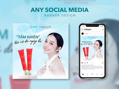 Sunscreen | Cosmetics Design banner cosmetic graphic design social media sunscreen