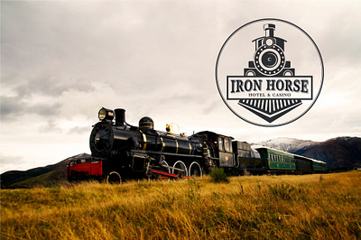 Iron Horse Hotel & Casino casino casono logo creative design design graphic design hotel hotel logo iron horse logo logo design logodesigner logotype minimalist logo modren logo old train professional logo train train logo traindesign unique logo