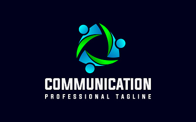 Abstract Social Communication Leader Logo Design contact