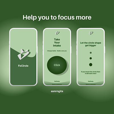 FoCircle An application help you to focus more application branding focus green logo mobile application study ui uidesign ux uxdesign work