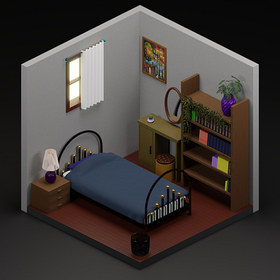 Bedroom - 3D Isometric 3d 3ddesign blender design graphic design isometric