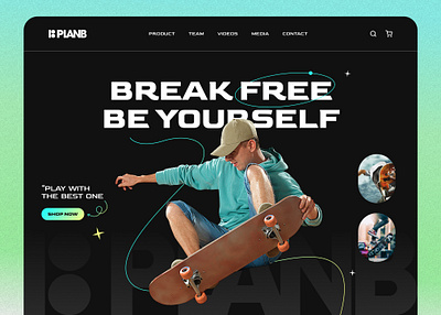 Skateboard E-commerce Website app branding design illustration typography ui ux