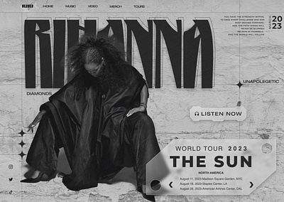 Rihanna Website branding design figma graphic design illustration landing page logo typography ui ux vector web