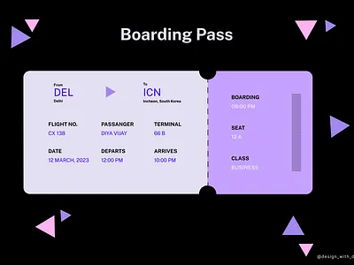 Boarding Pass 3d boarding branding dailyui design design style graphic design nuebrutalism typography ui ux vector