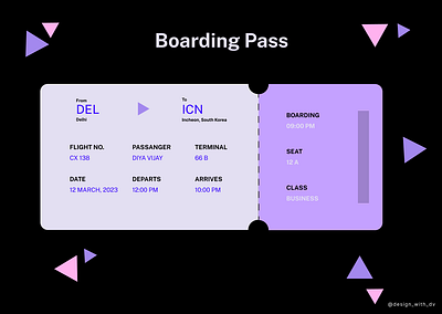Boarding Pass 3d boarding branding dailyui design design style graphic design nuebrutalism typography ui ux vector