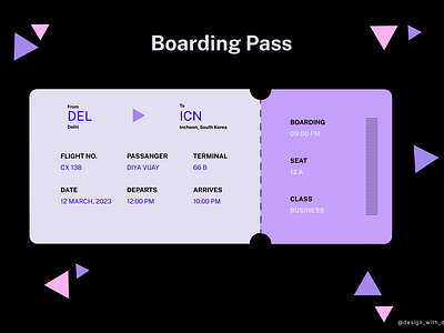 Boarding Pass 3d boarding branding dailyui design design style graphic design nuebrutalism typography ui ux vector