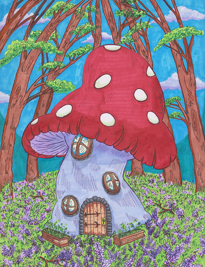 Mushroom House illustration