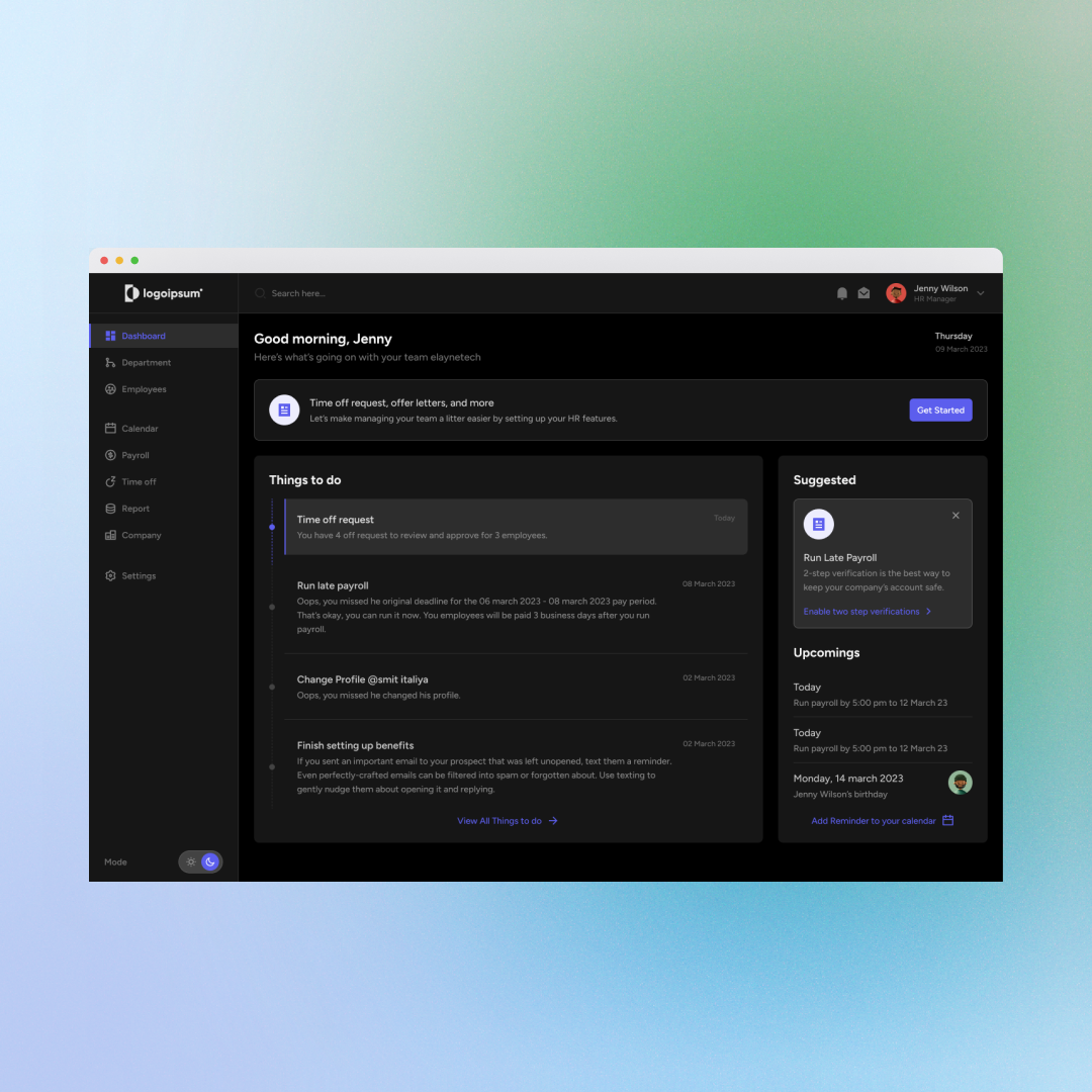 Example of Product & Admin Dashboard Design