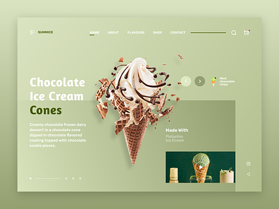 Ice-cream web page design animation application design figma graphic design icecream illustration latest design logo animation logo design online store uiux video editing website design