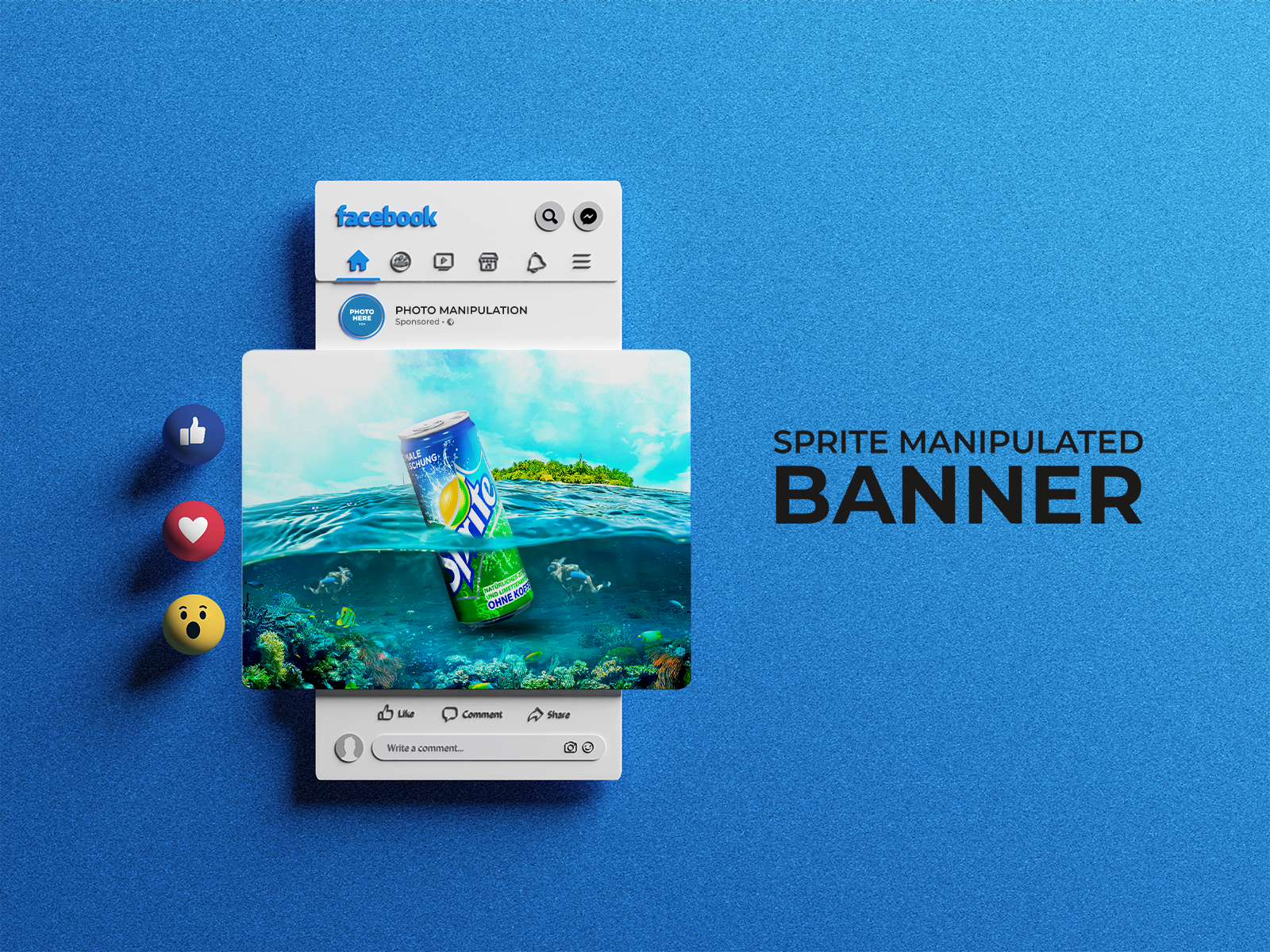 Manipulated Social Media Banner ad banner branding design editing facebook ads facebook banner graphic design logo photo editing photomanipulation photoshop action photoshop art photoshop editing social media banner web web banner