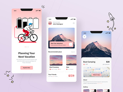Hotel booking application ✨ adventure app camping design hotel map mobile planing ui ux