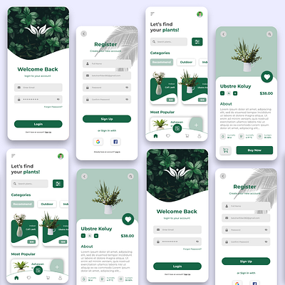 Plant Shop App Design adobe xd app app design figma flower interface interface design mobile mobile app mobile app design mobile interface mobile interface design plant app ui
