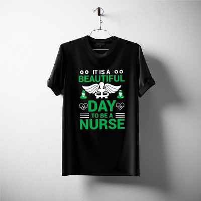 Nurse T-shirt Design black typography t shirt design branding design graphic design illustration illustrator nurse t shirt design t shirt design typography t shirt design