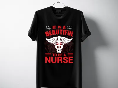 Nurse T-shirt Design black typography t shirt design branding design graphic design illustration illustrator nurse t shirt design t shirt design typography t shirt design