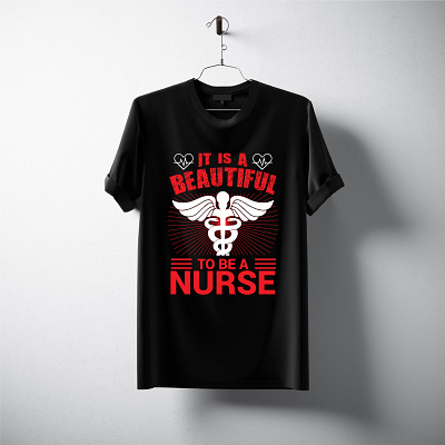 Nurse T-shirt Design black typography t shirt design branding design graphic design illustration illustrator nurse t shirt design t shirt design typography t shirt design