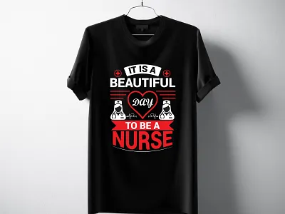 Nurse T-shirt Design black typography t shirt design branding design graphic design illustrator nurse t shirt design t shirt design typography t shirt design