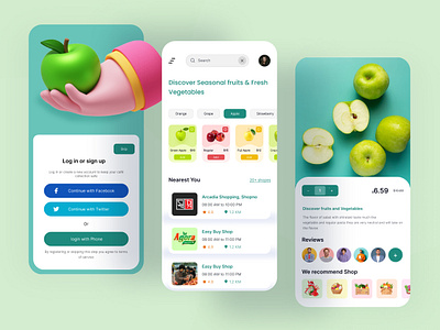 Fruits Marketplace Mobile App app design food app food app design fruit and vegetable fruits app fruits marketplace mobile app fruits mobile app graphic design market mobile app mobile app design price shop ui ui design ux vegetable vegetable app design vegetable marketplace