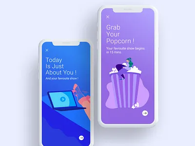 Show Listing App app application colour design graphic design illustration interface interface design notification screen onboarding popups purple show tv tv listing show type ui ux vector