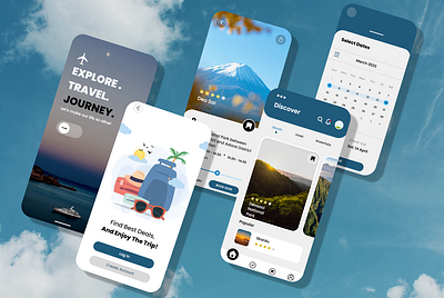 Mobile app for travelling app branding design graphic design travel typography ui ux