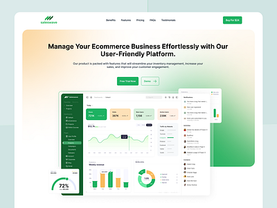 Saleswave - SaaS Landing Page dashboard design hero section landing landing page saas ui ux web