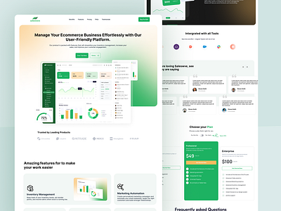 Saleswave - SaaS Landing Page (Full Page) admin dashboard design ecommerce landing page platform portal pricing saas sales ui web