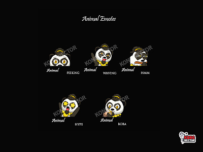 Animal Twitch Emotes animal emote cartoon custom emote cute emote design emoji emote emotes illustration panda emote twitch twitchemote twitchemotes