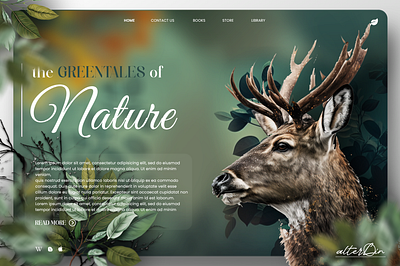 Nature website Landing Page Design in Adobe XD adobe xd clean layout design prototyping front end development green illustration interaction design landing page logo nature uiux website