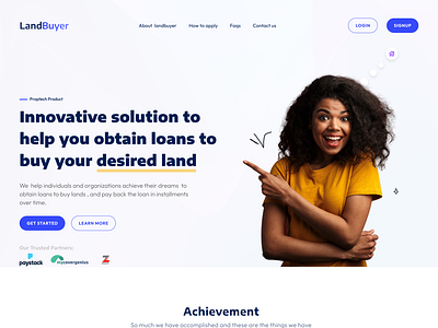 Land Buyer land buying landing page loan product design real estate ui uiux ux desihn website