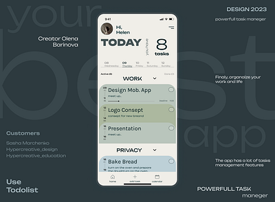 Task Managment Mob. App design typography ui ux