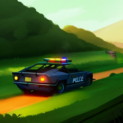 Police car on mountain t-shirt design 3d branding character design designing graphic design tshirts design