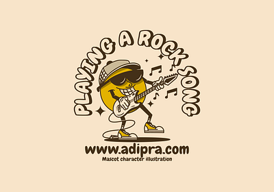 Rock guitarist mascot character adipra std happiness