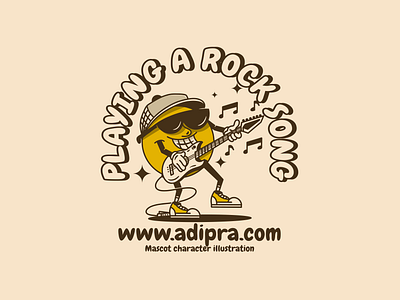 Rock guitarist mascot character adipra std happiness