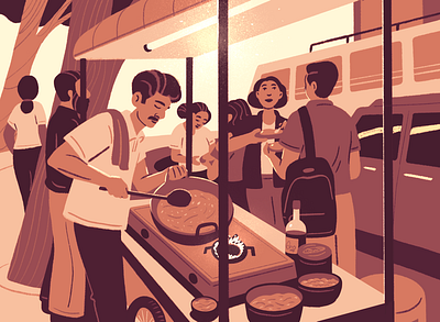 🥘 digital illustration graphic design illustration illustrator india procreate product illustration street food visual design