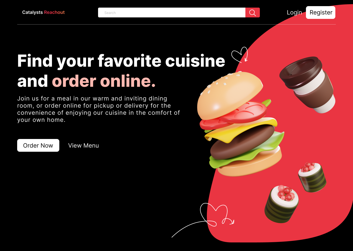 Home page of Resturant website by Anusha A Patil on Dribbble