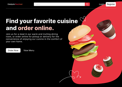 Home page of Resturant website