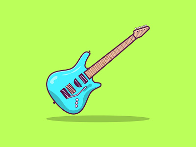 Electric Guitar Vector blue cyan flat graphic design guitar icon illustration logo music vector