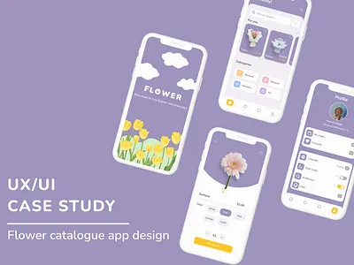 Flower catalogue app - UX case study product design ui ux