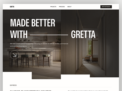 Gretta - Architectural inspired landing page architecture design landing page marketing landing page ui design