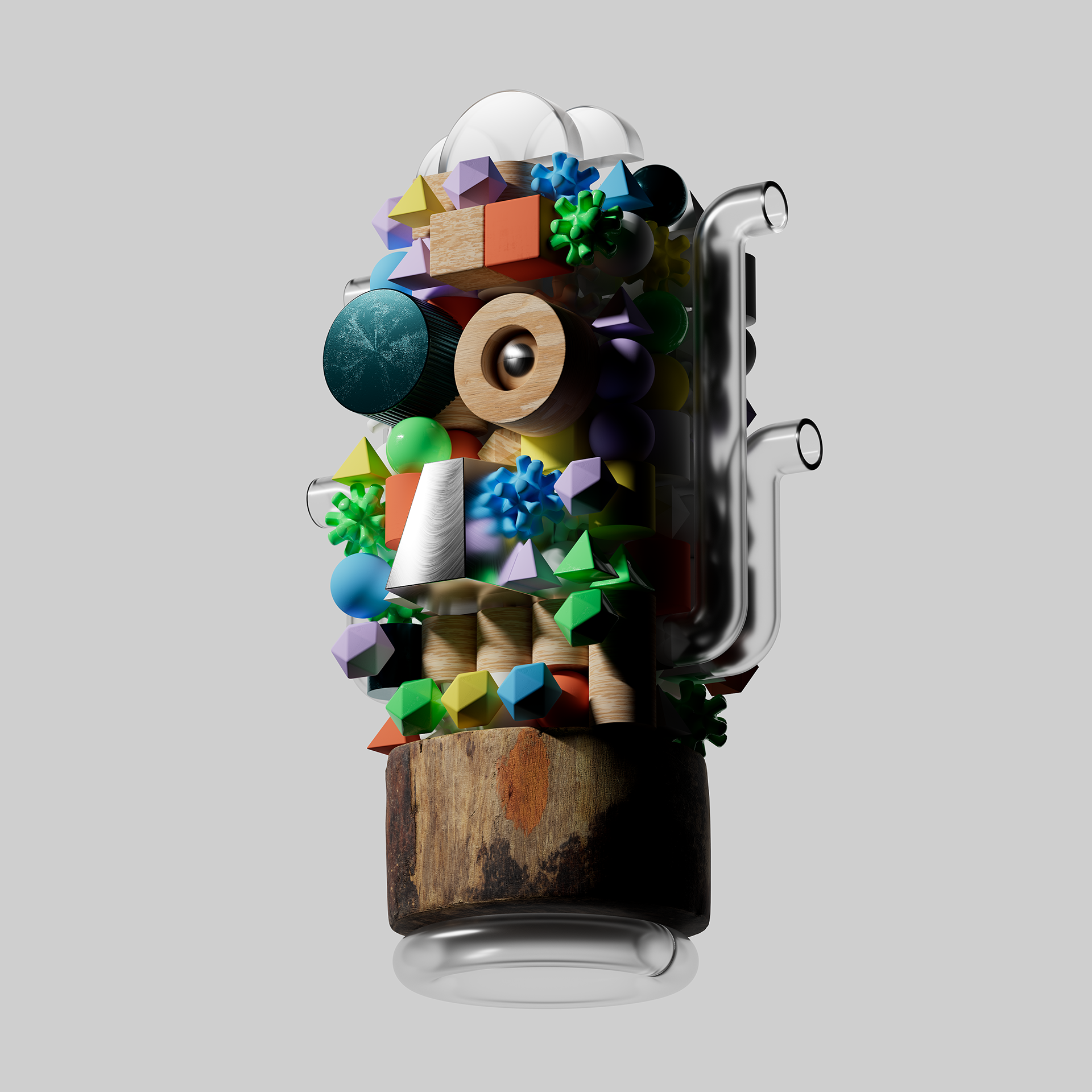 TOTEMIC 002 3d 3dart branding c4d crislabno design geometrical geometry illustration render shapes