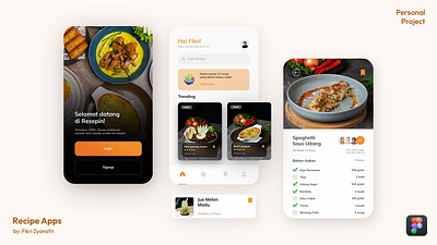Food Recipe Mobile App UI Design foodapp mobile recipe mobile app recipeapp ui uiux