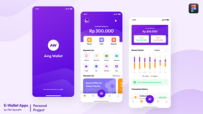 E-Wallet Mobile App UI Design e wallet money app ui uiux ux